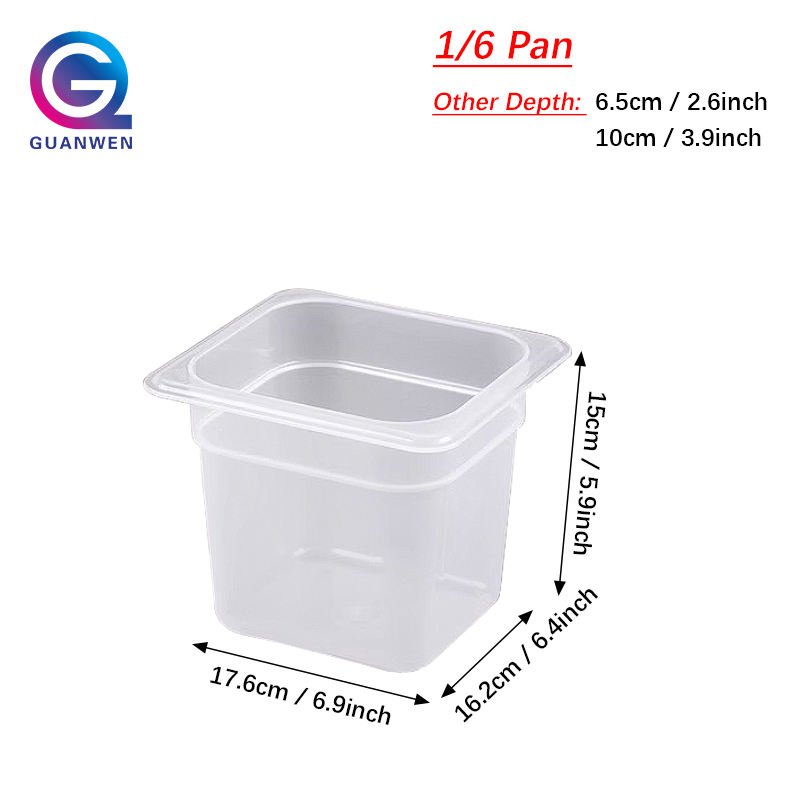 1/6 Size Restaurant Catering Food Service Plastic PP Food Storage Container GN Pan