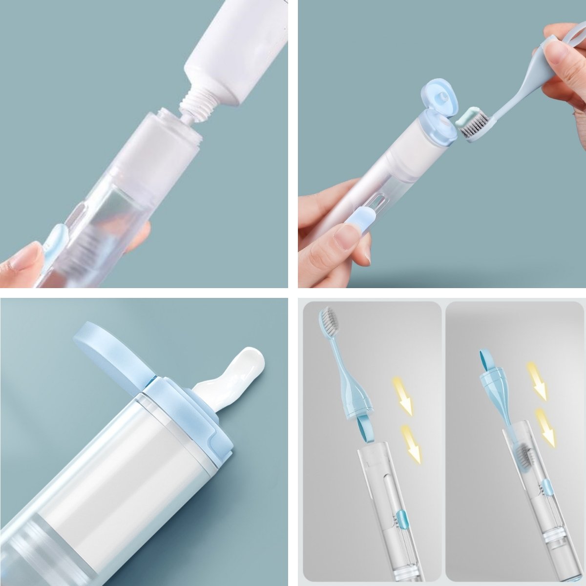 Portable Folding Toothbrush Travel Toothbrush Set Creative Tooth Clean Tools Can Hold Toothpaste