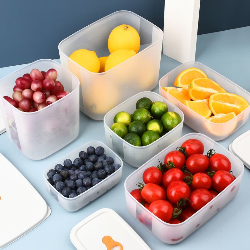 Kitchen Food Storage Containers Set Fridge Organization Refrigerated And Heated Box PET Food Storage Box