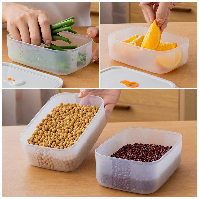 Kitchen Food Storage Containers Set Fridge Organization Refrigerated And Heated Box PET Food Storage Box