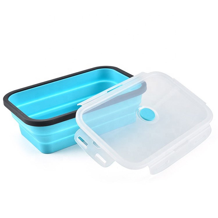 Collapsible Silicone Lunch Boxes Wholesale Silicone Food Storage Container Hot Selling 350ml 500ml 800ml 1200ml 1600ml Opp Bag
