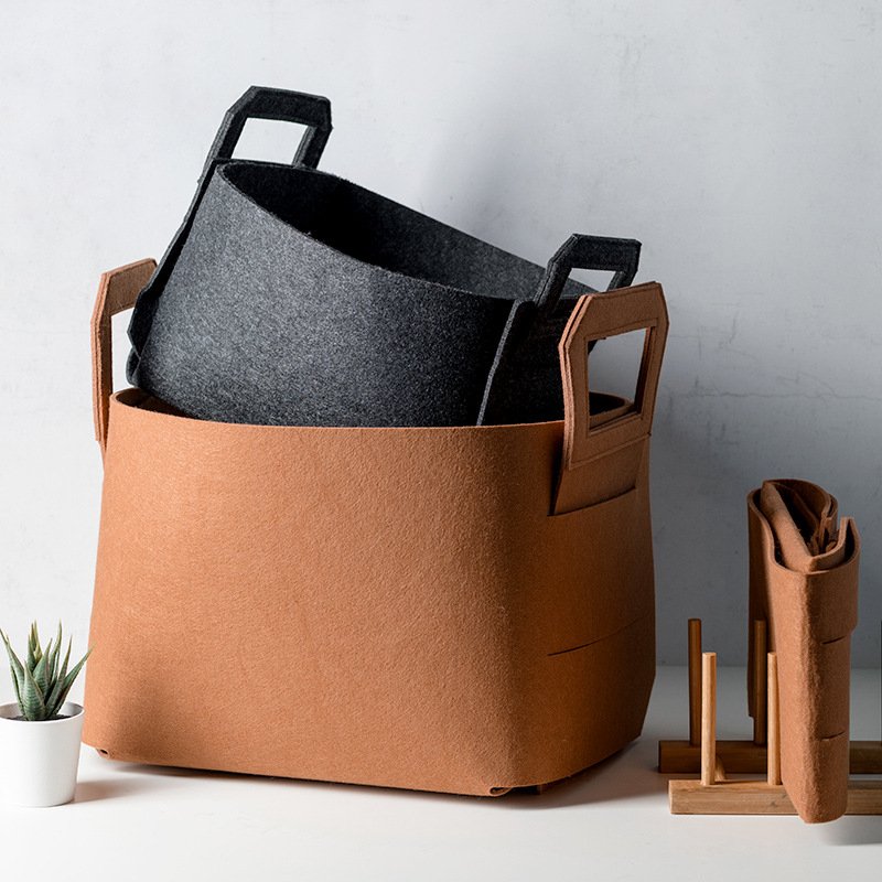 Factory supply hot new design detachable folding felt portable storage basket children's snack toy storage box