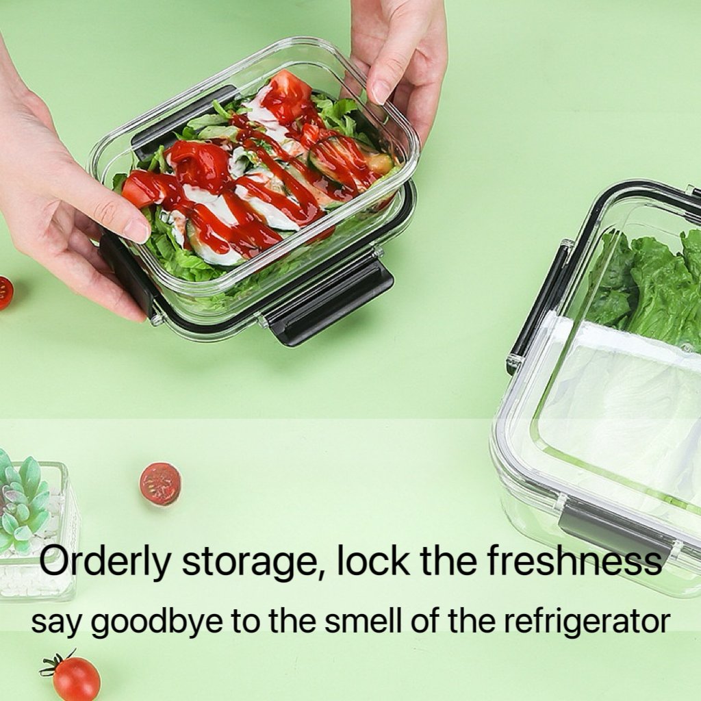 Plastic Fresh-Keeping Refrigerator Box with Lids for Meal Prep Leftovers Containers with Lids for Food Storage in Kitchen Use