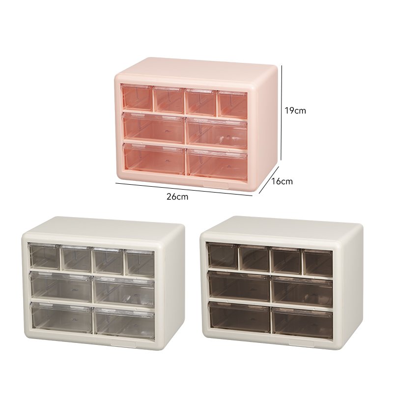 Hot sale Factory directly 2023 New high grade luxury Tabletop drawer type organizer plastic 8 drawers storage box