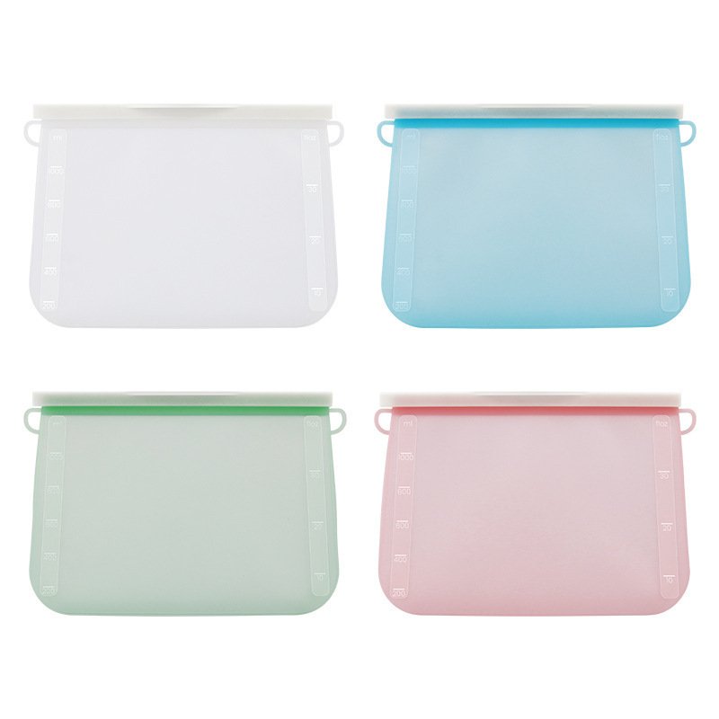 New Trending Product Kitchen Silicone Bag Kids Snack Freezer Bag Food Grade Reusable Food Storage Silicone Bag