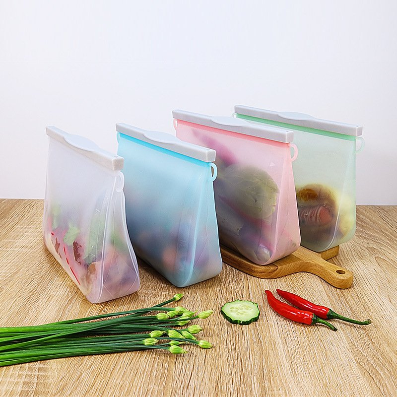 New Trending Product Kitchen Silicone Bag Kids Snack Freezer Bag Food Grade Reusable Food Storage Silicone Bag