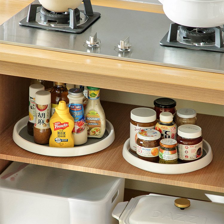 Kitchen Rotating Condiment Spice Organizers Fridge Turntable Storage Rack for Pantry Organization and Storage
