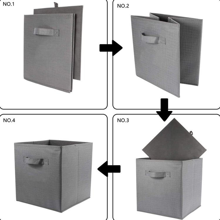 Collapsible Fabric Organizer Clothes Toy Cube Storage Bins With Handles non woven foldable storage box fabric cube storage