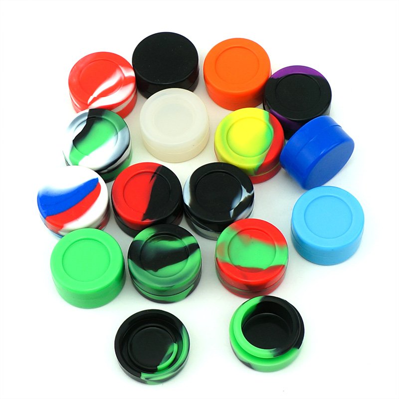 38*20mm 7ml Wholesale Custom Logo Size Color 3ml 5ml 7ml 10ml Silicone Container Food Grade Silicone Box Storage Jar