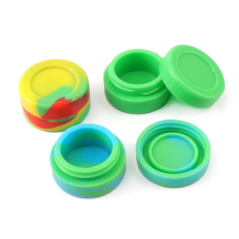 38*20mm 7ml Wholesale Custom Logo Size Color 3ml 5ml 7ml 10ml Silicone Container Food Grade Silicone Box Storage Jar