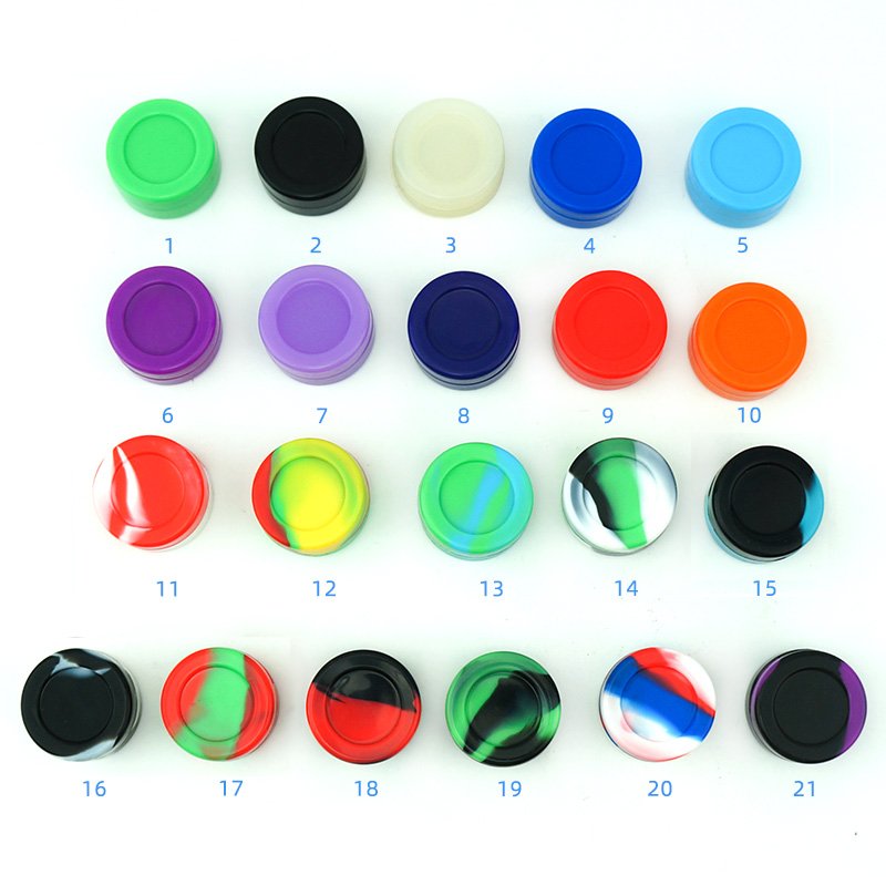 38*20mm 7ml Wholesale Custom Logo Size Color 3ml 5ml 7ml 10ml Silicone Container Food Grade Silicone Box Storage Jar