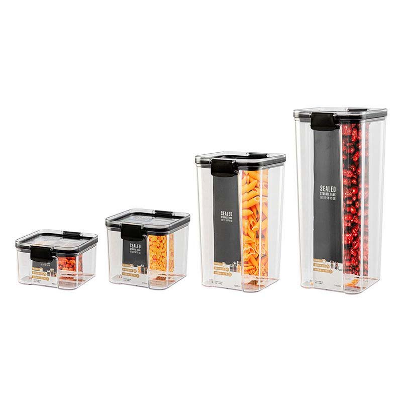 Hot Sale 460ml Plastic Clear Airtight Kitchen Food Storage Container Multigrain Sealed Pantry Box for Storage