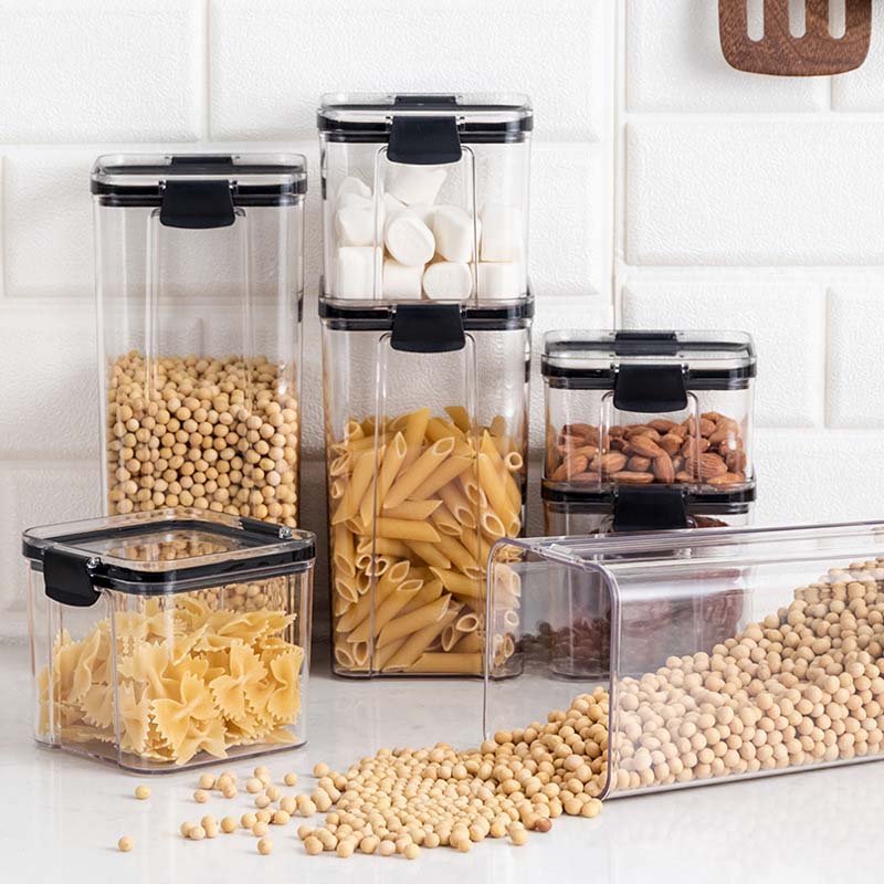 Hot Sale 460ml Plastic Clear Airtight Kitchen Food Storage Container Multigrain Sealed Pantry Box for Storage