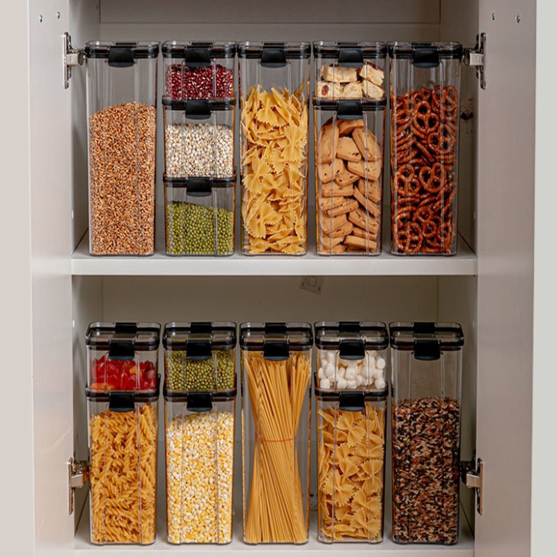 Hot Sale 460ml Plastic Clear Airtight Kitchen Food Storage Container Multigrain Sealed Pantry Box for Storage