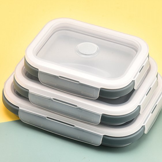 500ML 800ML 1200ML Foldable Food Storage Boxes For Microwave Freezer Dishwasher Collapsible Lunch Box