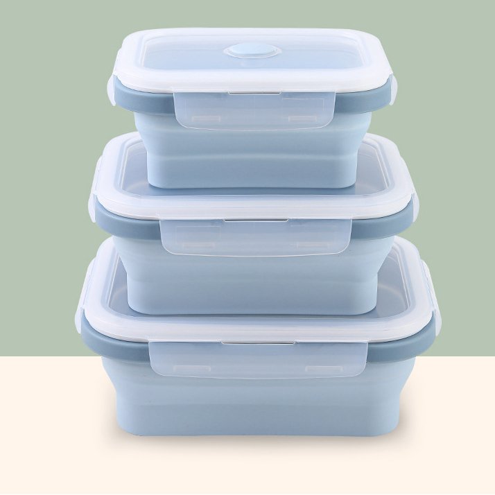 500ML 800ML 1200ML Foldable Food Storage Boxes For Microwave Freezer Dishwasher Collapsible Lunch Box