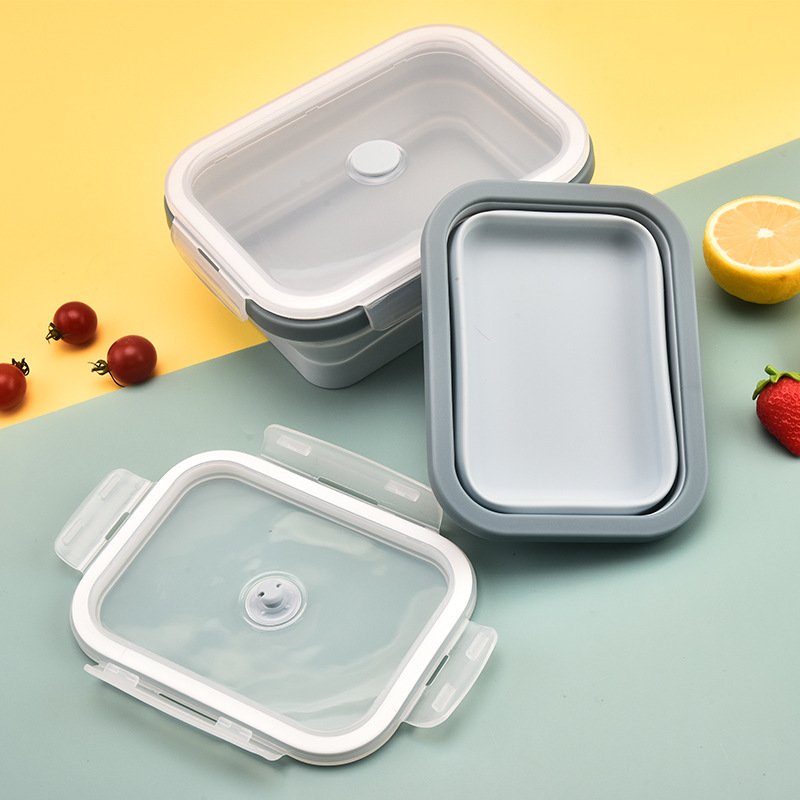 500ML 800ML 1200ML Foldable Food Storage Boxes For Microwave Freezer Dishwasher Collapsible Lunch Box