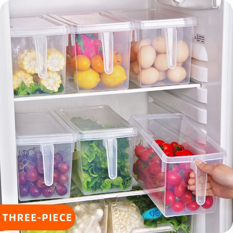 Cereal Organizer Refrigerator Grain Storage Box Bin Fruit Anti-Stringing Crisper Plastic Kitchen Storage Organizers Boxes
