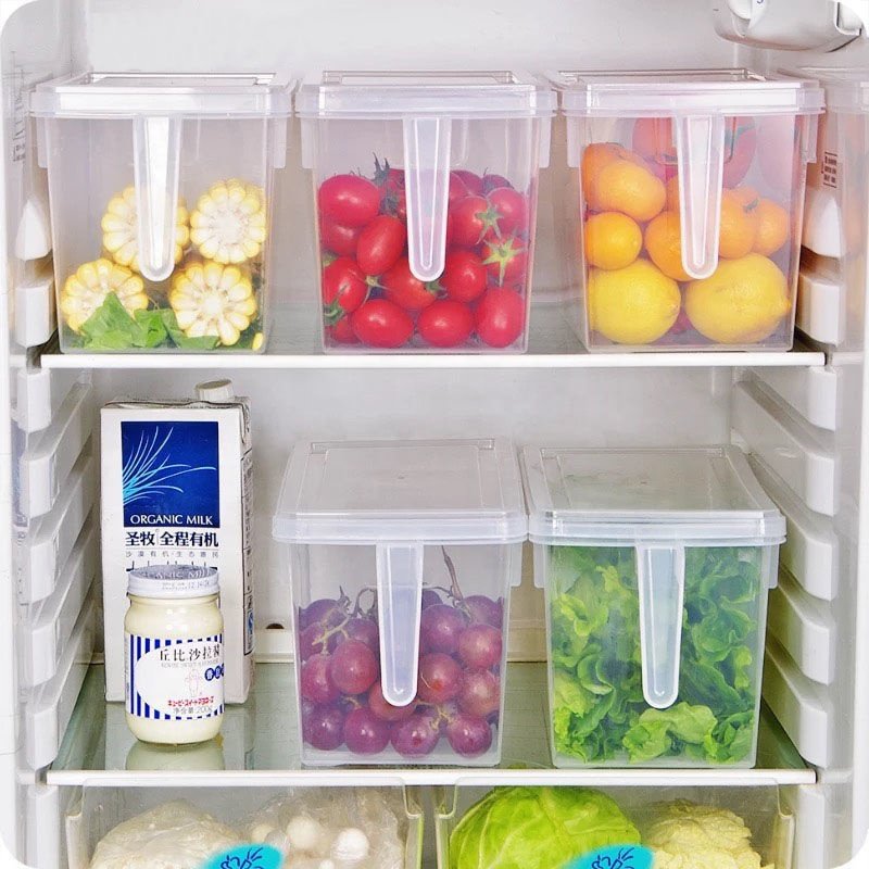 Cereal Organizer Refrigerator Grain Storage Box Bin Fruit Anti-Stringing Crisper Plastic Kitchen Storage Organizers Boxes