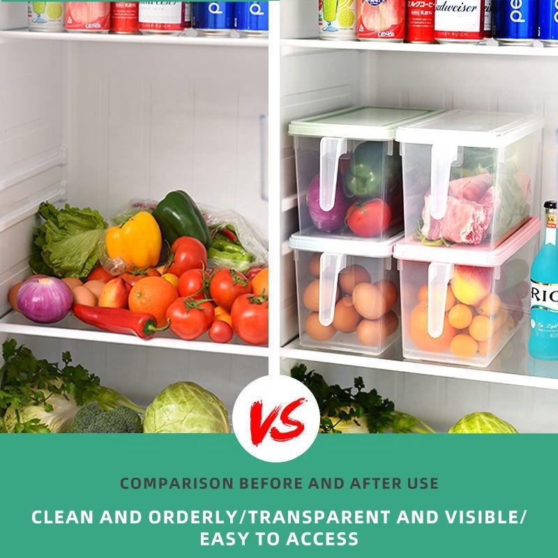 Cereal Organizer Refrigerator Grain Storage Box Bin Fruit Anti-Stringing Crisper Plastic Kitchen Storage Organizers Boxes
