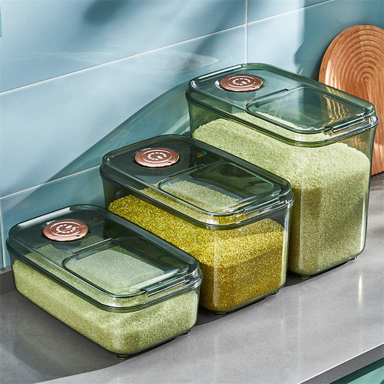 Dust Proof 20Lbs Dispenser Storage Box Plastic Flour And Rice Container For Kitchen Food Grain Cont