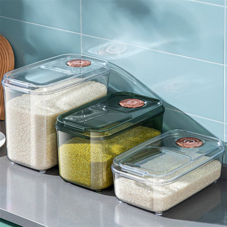 Dust Proof 20Lbs Dispenser Storage Box Plastic Flour And Rice Container For Kitchen Food Grain Cont