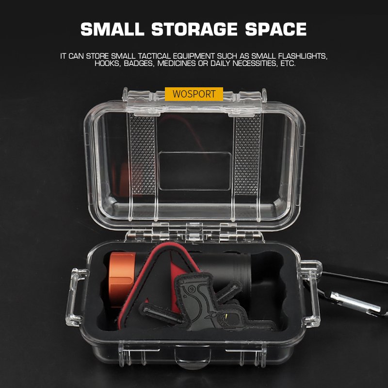WOSPORT Plastic Mini Storage Box With Snap Hook Detachable Silicone Pad Storing Accessories Box
