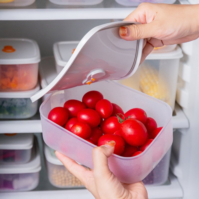 Kitchen BPA-free microwavable stackable 6 pcs crisper set airtight box plastic meal prep food storage container fridge organizer