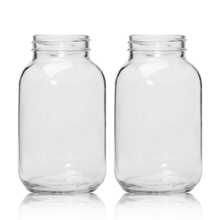 Wide Mouth 32oz 1000ml Food Storage Glass Mason Jams Jars with Metal Lids