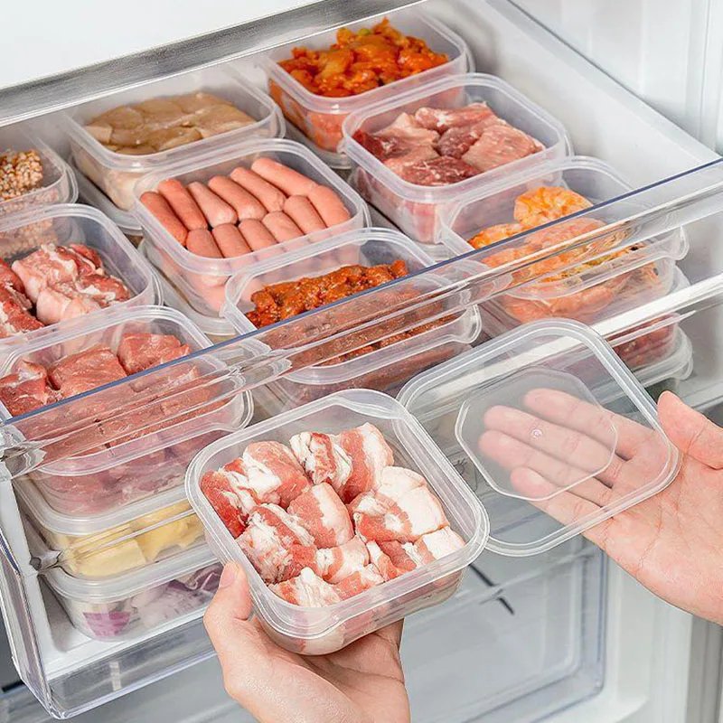 Refrigerator Storage Box Frozen Meat Storage Box Food Packaging Box Food Grade Refrigerator Special Arrangement Kitchen Opp Bag