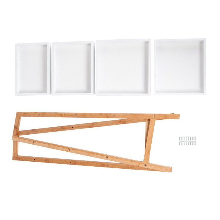 Wholesale 4 Tiers Bamboo Rectangle Storage Shelves for Home Bamboo Shelf Wooden Cabinet Organizer,Wooden Storage Shelf