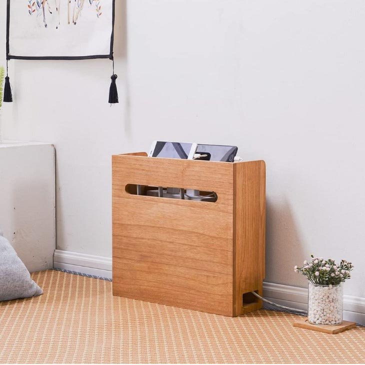 Wood Multi-layer router storage Router Power Strip And Cable Management Storage Box