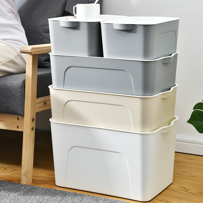 Kitchen Bedroom Pantry Cosmetics and Snacks Stackable Lidded Plastic Storage Bins