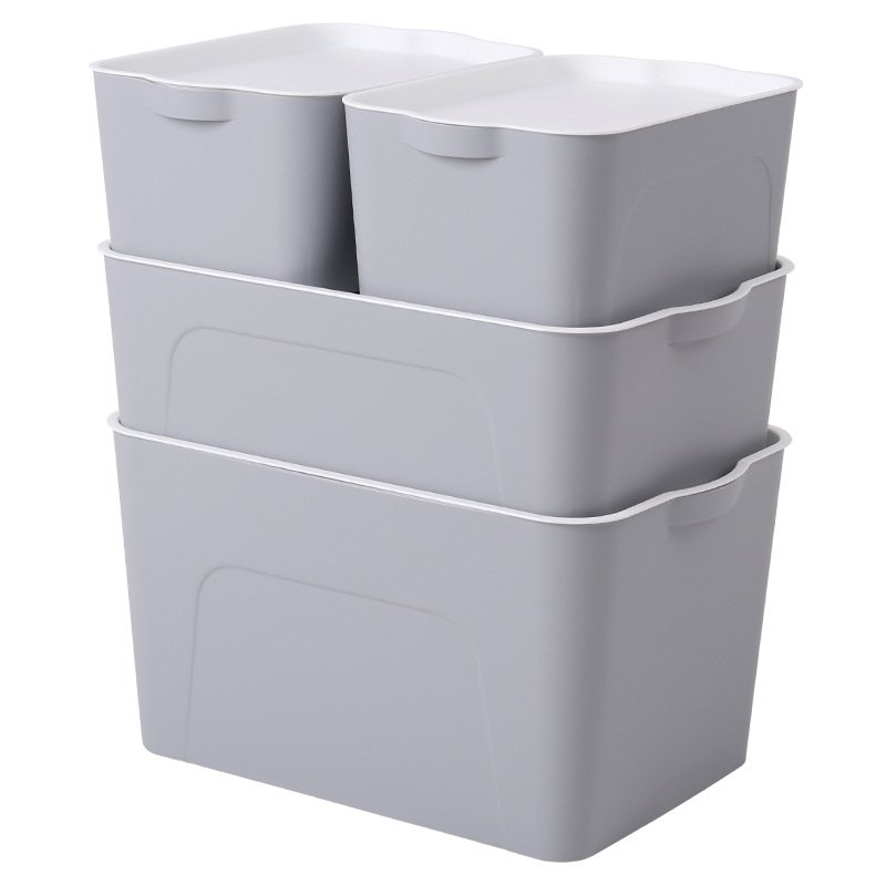 Kitchen Bedroom Pantry Cosmetics and Snacks Stackable Lidded Plastic Storage Bins