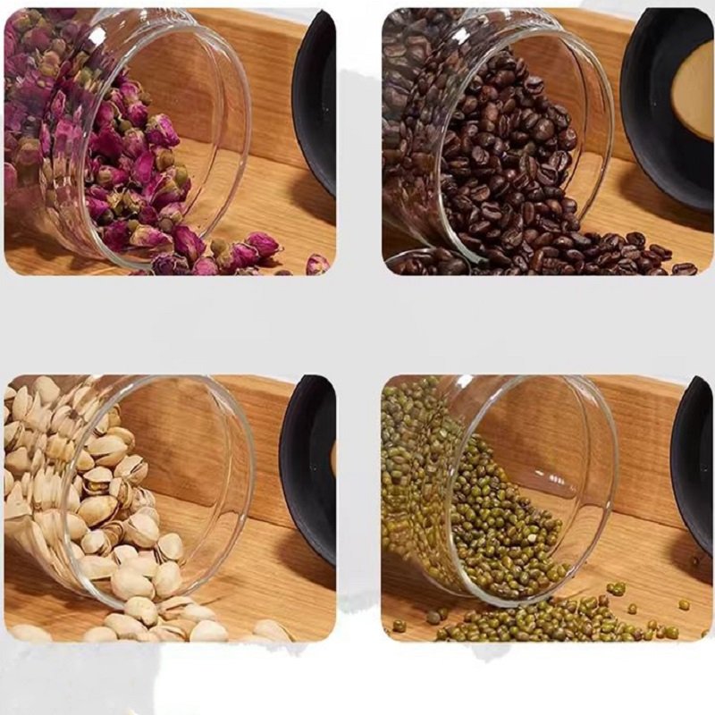 Glass Storage jars Multifunctional vacuum glass sealed jars are used for kitchen food storage and coffee bean storage
