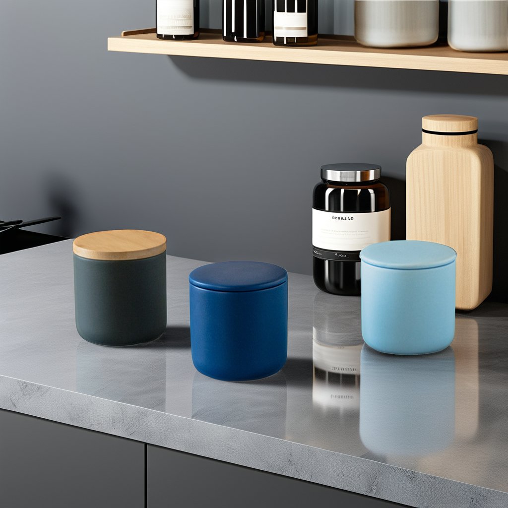 Custom colorful dry food porcelain container wooden lid airtight ceramic tea coffee sugar storage canister