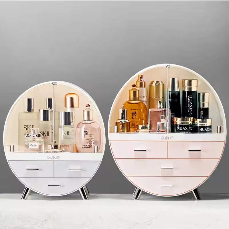 Luxury Cosmetic Organizer Dust Water Proof Bins Makeup Storage Box with Drawers and Lipstick Holder Make Up Organizer Box