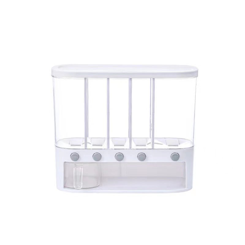 One Stop Shopping Plastic Cereal Dry Food Storage Containers Kitchen Wall Mounted Rice And Grain Storage Dispenser Storage Box