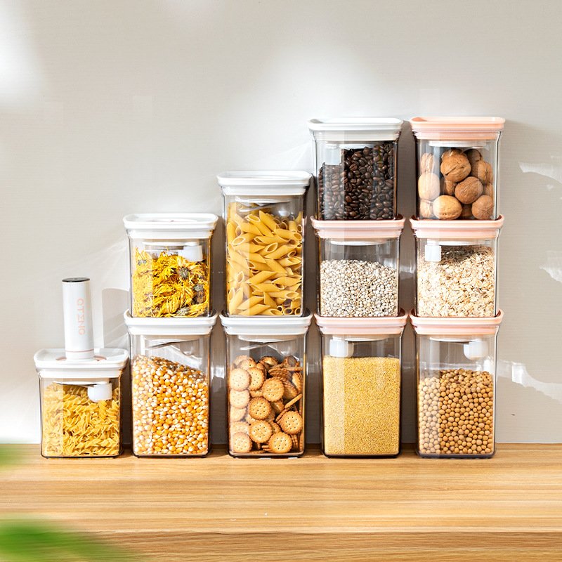 Press Open Plastic Storage Jar Kitchen Organizer Box Airtight Food Storage Containers Fruit Storage Containers For Fridge