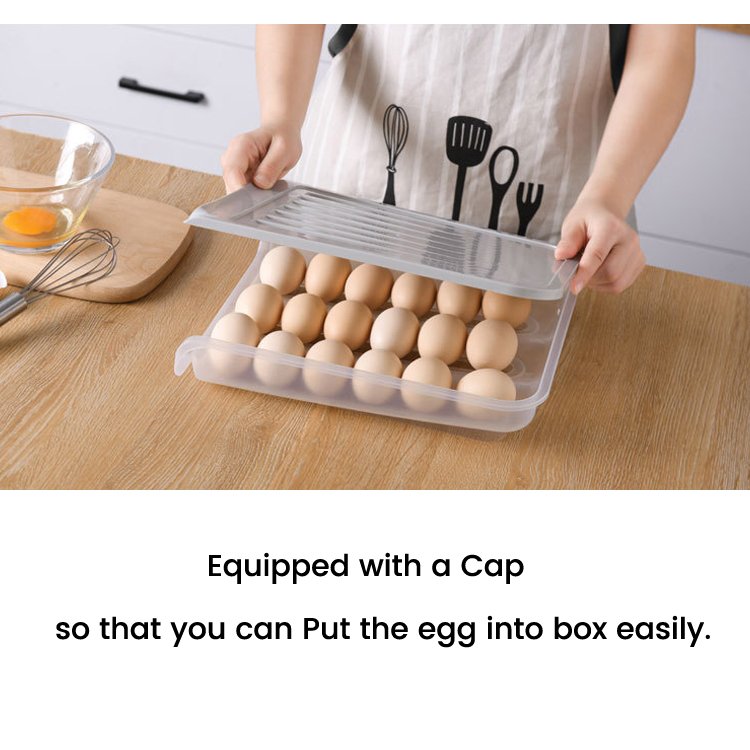 Big Volume Transparent Food Storage Container Auto-Roll Egg Kitchen Storage Box