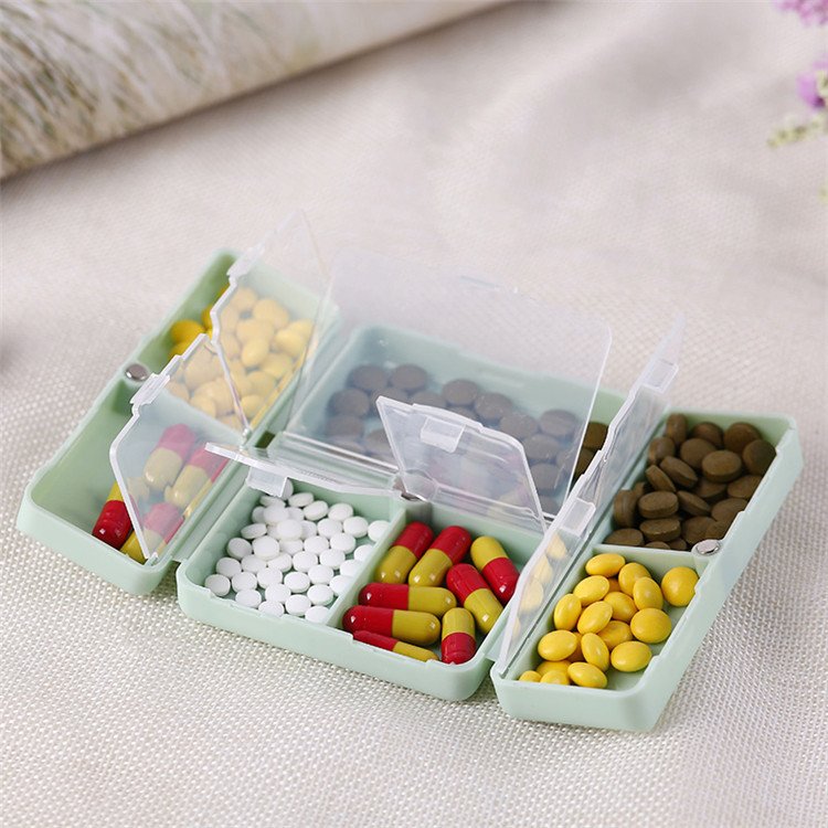 KYPL027 Customized Magnetic 7 Compartments Folding Pill Case Travel Pack Medicine Storage Box