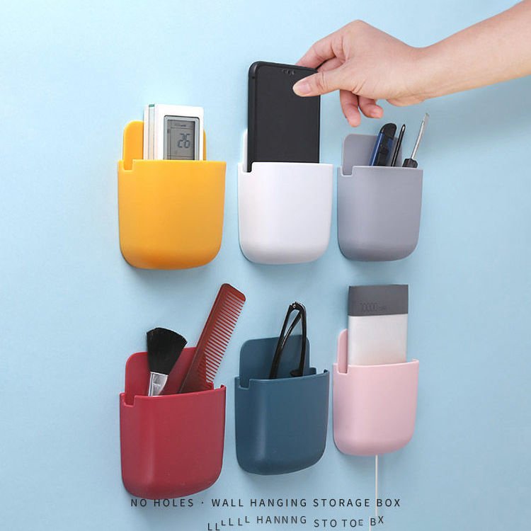 Wall Mounted Storage Box Remote Control Storage Organizer Case For Air Conditioner Tv Mobile Phone Plug Holder Stand Rack