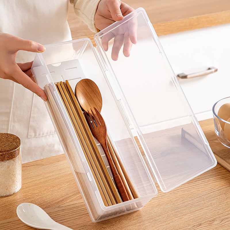 Large capacity Chopsticks Holder Chopsticks Drain Storage Box Kitchen Storage Holder Utensil Storage Container