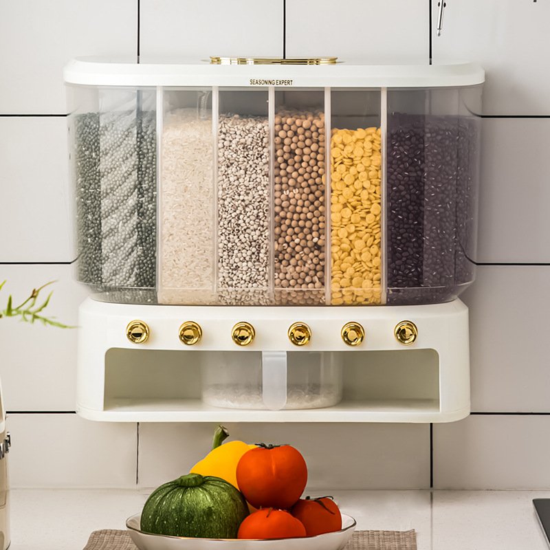 Racks Food Energy Container Kitchen Grain Rice Container Home Organization Food Storage Plastic Multifunction Rectangle 100 Pcs