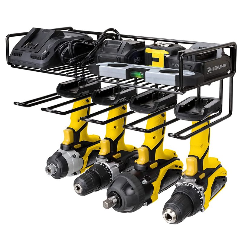 Cheap 2 Layers Stable Heavy Duty Utility Power Tool Storage Organizer Rack Wall Tool Holder For Handheld Garage Storage