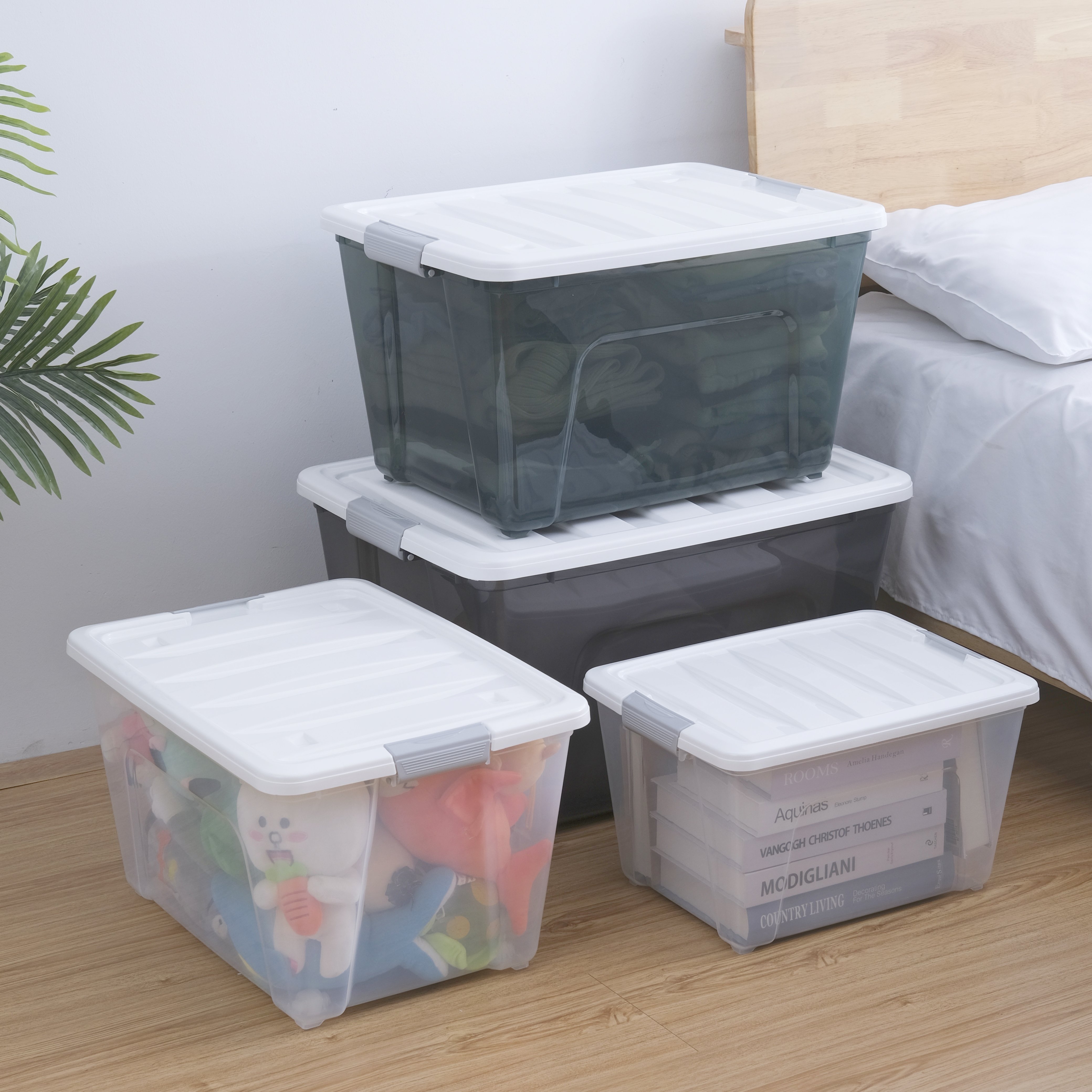 25L/45L/65L/85L plastic storage box toy organizer plastic storage containers plastic bins toy storage box with wheels