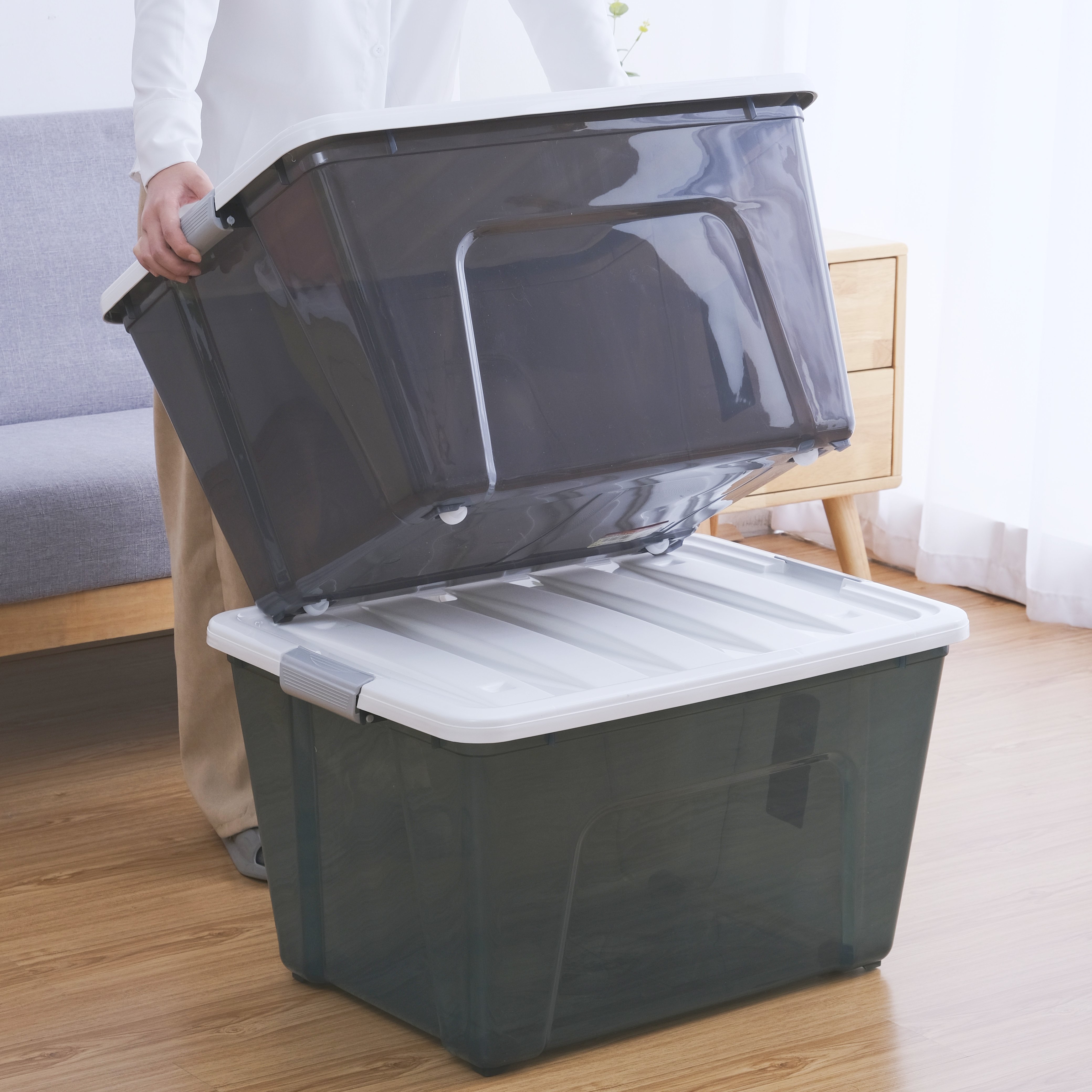 25L/45L/65L/85L plastic storage box toy organizer plastic storage containers plastic bins toy storage box with wheels