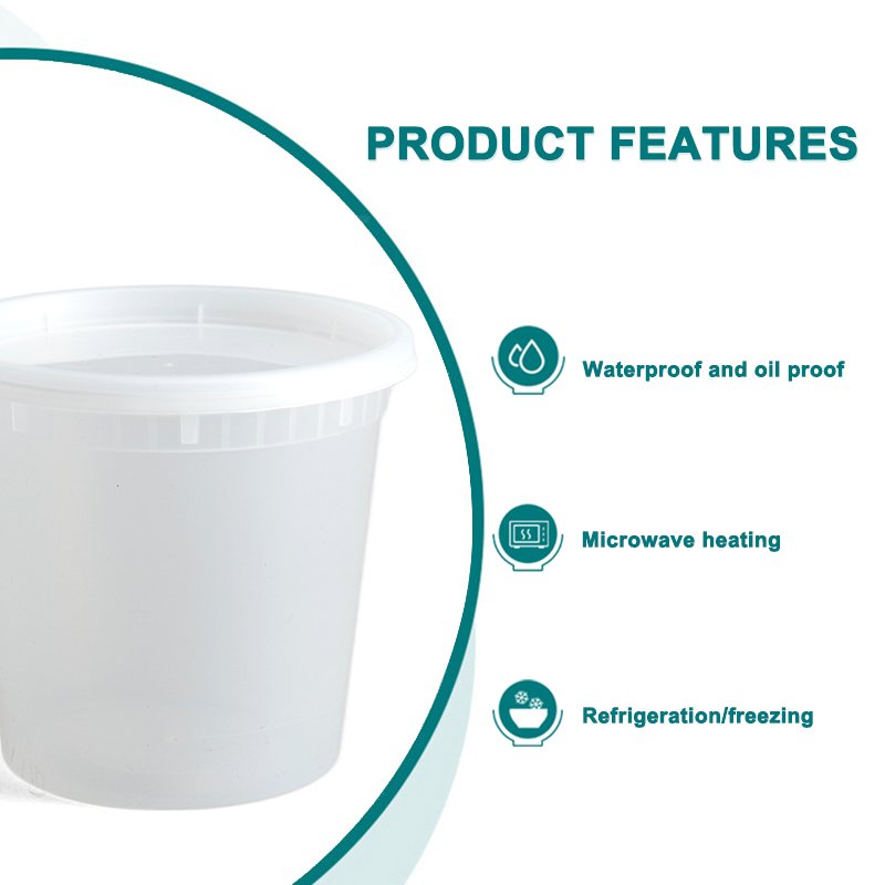 Manufacturer 16oz Food Storage PP Plastic Deli Cup Container Disposable Lunch Box Salad Deli Container With Clear Lid