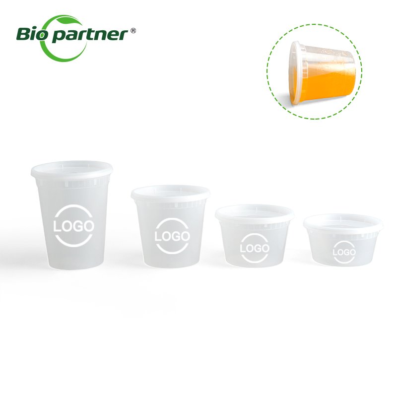 Manufacturer 16oz Food Storage PP Plastic Deli Cup Container Disposable Lunch Box Salad Deli Container With Clear Lid