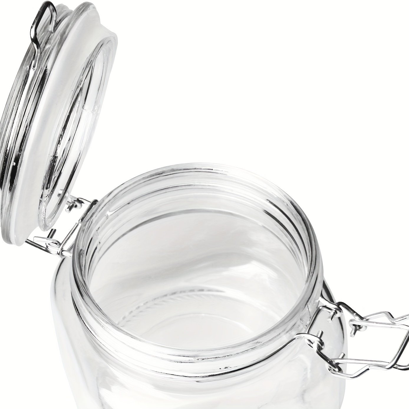 YOLOME HOME 70 oz Square Glass Food Storage Jar Set Kitchen Storage with Seal Clamp Lid for Cereal Coffee Pasta Jars